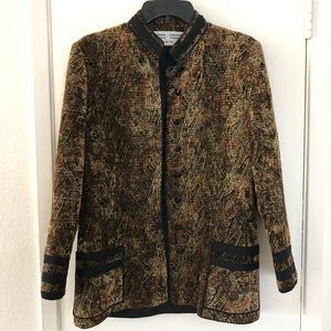 Christian Ruperto and Aurora Ruffalo paisley pattern velvet jacket
